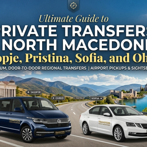 Private transfer options menu from Pristina, Sofia, and Skopje to Ohrid